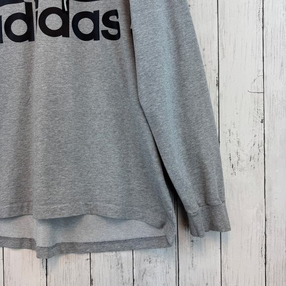 Adidas Grey Essentials Aeroready Graphic Logo Performance Hoodie Size XL - Picture 4 of 13